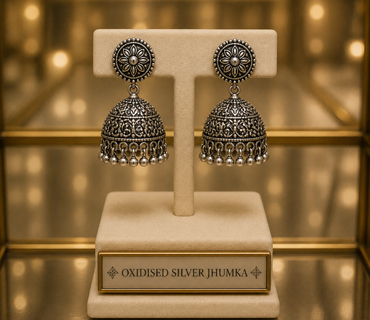 Oxidised Silver Jhumka